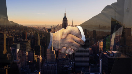 business handshake office